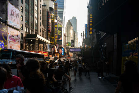 New York City, USA - August 7, 2019: walking among the skyscrapers of New York during a cloudy dayのeditorial素材