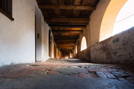Brisighella, Italy-July 13, 2019: The ancient donkey road in the medieval village of Brisighella in the province of Ravennaのeditorial素材