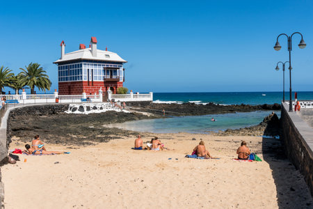 Arrietta, Spain - August 9, 2018:view of the small town of Arrietta on the island of Lanzarote...