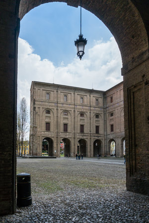 Parma,Italy-April 3, 2022:view of the Pilotta Palace in Parma during a sunny day.のeditorial素材
