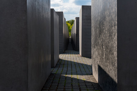 Berlin, Germany-August 9, 2022:view of the Memorial to the Murdered Jews of Europe on Berlin during a sunny dayのeditorial素材