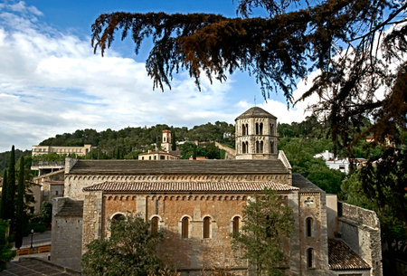 St.Nicolas church in Girona, Catalonia, Spain. XII centuryの写真素材