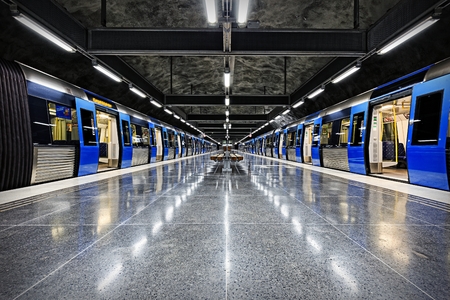 Stockholm Metro - Hjulstaのeditorial素材