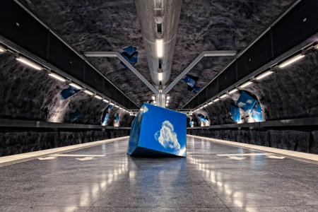Stockholm Metro - Solna Strand (Vreten)のeditorial素材