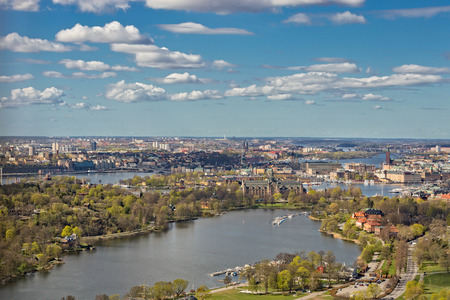Stockholm from the sky - Sky viewの写真素材