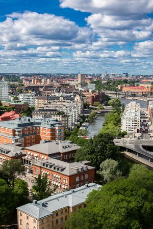 Stockholm City in Summer Beautiful sky and clean airの写真素材