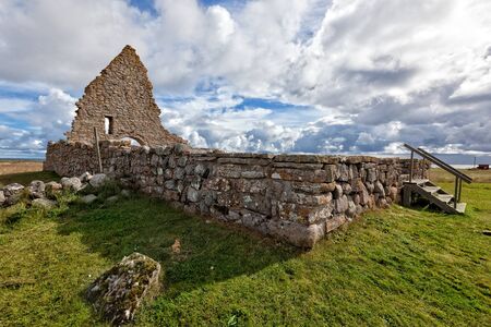 The ruins of a chapel dedicated to Saint Birgitta, land, Swedenの写真素材