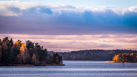 Magical Sunset, One Autumn Evening, Stockholm, Swedenの写真素材