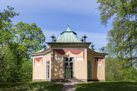 Stockholm, Sweden - May 11, 2016 : Buildings of Haga Park on a sunny spring day. Haga park is situated in Stockholm City and part of the Royal National City Park, Haga Park is one of Sweden's most-visited recreation area.のeditorial素材