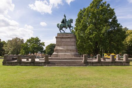Stockholm, Sweden - Jul 27, 2016 : View of Statue of Karl XV at Djurgarden park, Stockholm, Swedenのeditorial素材