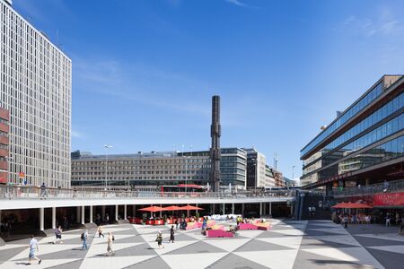 Stockholm, Sweden - Jul 29, 2016 : View of Sergel's square on a sunny summer day, Stockholm, Swedenのeditorial素材
