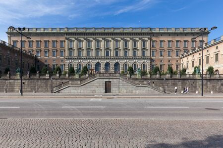 Stockholm, Sweden - Aug 24, 2016 : Front view of Swedish Royal Palace on a sunny day during the summer.のeditorial素材