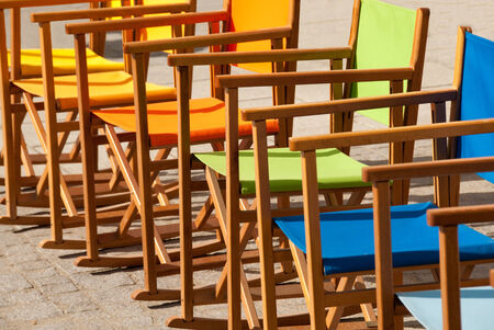 Colorful Canvas Folding Chairsの写真素材