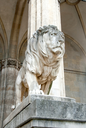 Lion Statue I on a Memorial in Munich, Germany.の写真素材