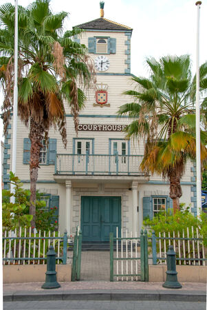The courthouse of the town of Philipsburg in Sint Maarten the Caribbean.の写真素材