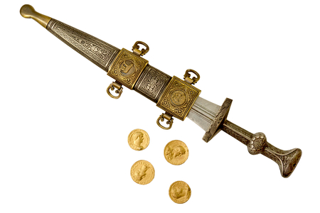 Replica Roman Empire Dagger and Denarii IIIの写真素材