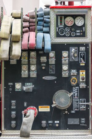 NEW ORLEANS-JUL 12: Fire truck control panel ready for the next alarm on JUL 12, 2011. The city has...