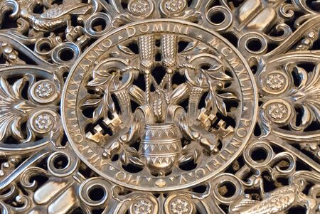 Vatican City-September 28: Air vent for the crypts below St. PeterÃ¢ï¿½ï¿½s Basilica, on September 28, 2010. The Vatican, a UNESCO World Heritage Site, hosts millions of visitors each year.のeditorial素材