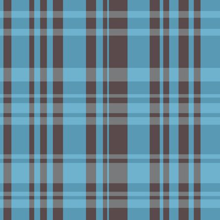 A seamless plaid pattern with brown and blue colors.
