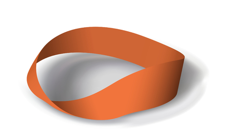 Mobius band with 180 degrees rotation.  illustration. Mesh is usedのイラスト素材