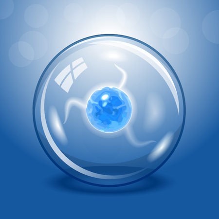 Blue glass electric lightning ballのイラスト素材