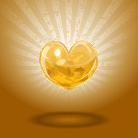 Glossy orange heart from substance like lavaのイラスト素材