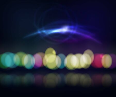 Abstract bokeh background with reflectionのイラスト素材