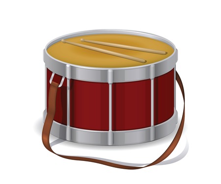 Drum instrument illustration on white backgroundのイラスト素材