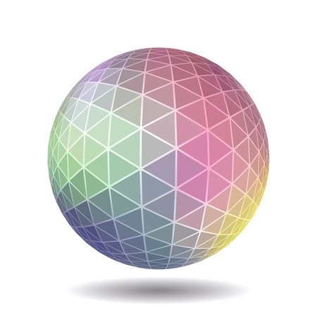 Abstract polygonal sphere for graphic design. Isolated on whiteのイラスト素材