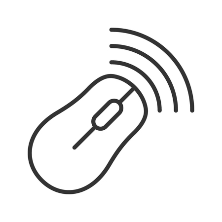 Wireless mouse line style iconのイラスト素材