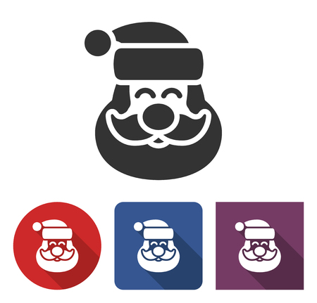 Santa Claus icon in different variants with long shadowのイラスト素材