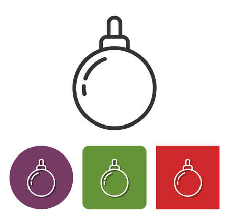Line icon of Christmas tree decoration  in different variants のイラスト素材