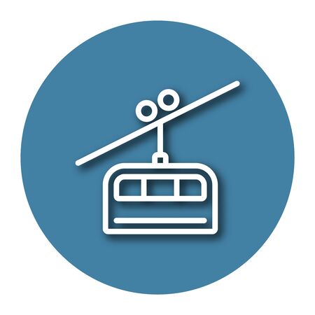 Line icon of cable railway with shadow. EPS 10のイラスト素材