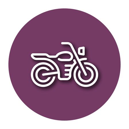 Line icon of motorcycle with shadow. EPS 10のイラスト素材