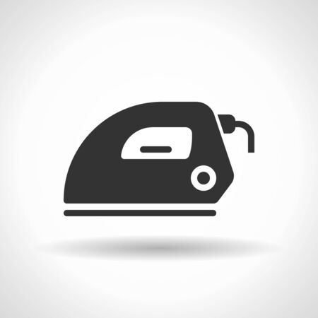 Monochromatic electric icon icon with hovering effect shadow on grey gradient background.のイラスト素材