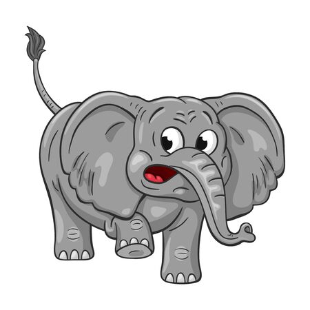 Funny cartoon elephant  on white backgroundのイラスト素材