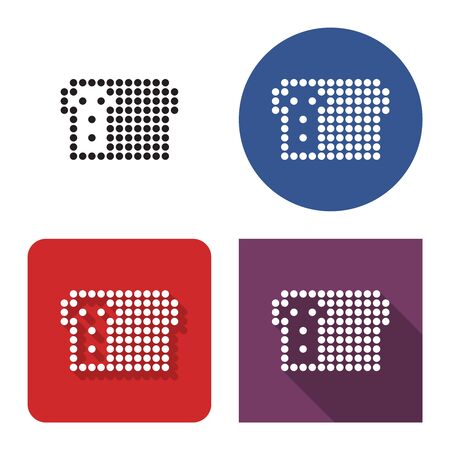Dotted icon of bread brick in four variants. With short and long shadow
のイラスト素材