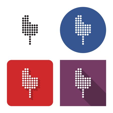 Dotted icon of bitten ice cream in four variants. With short and long shadowのイラスト素材