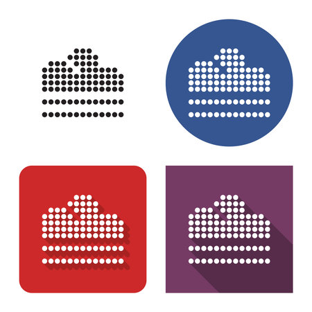 Dotted icon of foggy weather in four variants. With short and long shadowのイラスト素材
