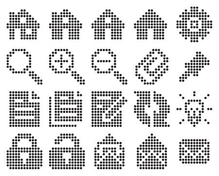 Collection of dotted icons: User interface. Set #1のイラスト素材
