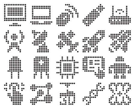 Collection of dotted icons: High technologyのイラスト素材