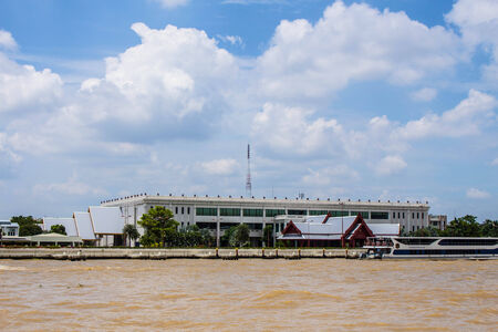 Architecture with an afternoon river.の写真素材