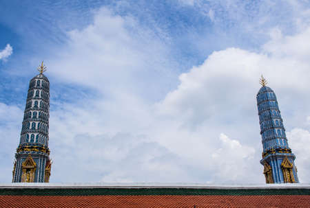 Pagoda roof and blue skyの写真素材