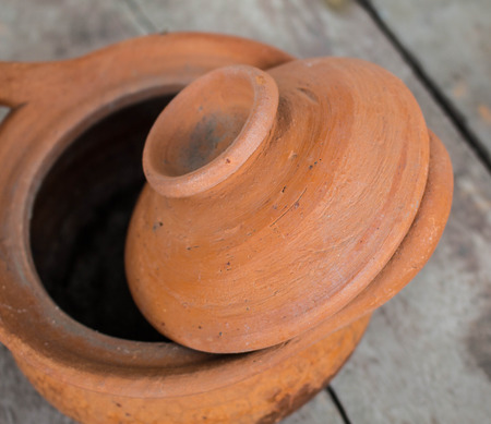 A cap placed on the pot.の写真素材