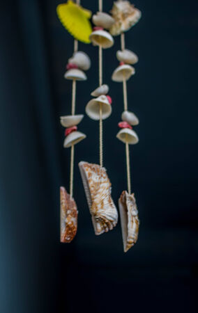 Mobile hanging in front of the door shell .の写真素材