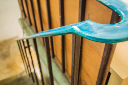 Railing on an old houseの写真素材