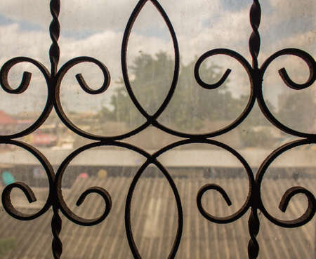 Steel edges of the windows in the house.の写真素材