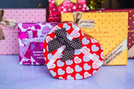 Prepare gifts by different colors in the New Yearの写真素材