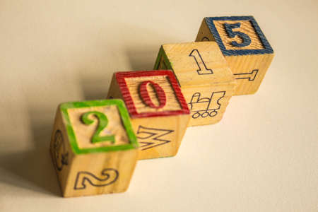 The new year 2015 is made of wood.の写真素材