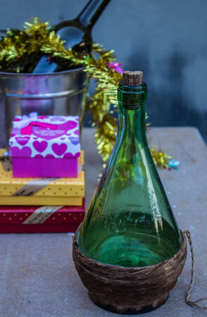 Drinking wine out after party.の写真素材